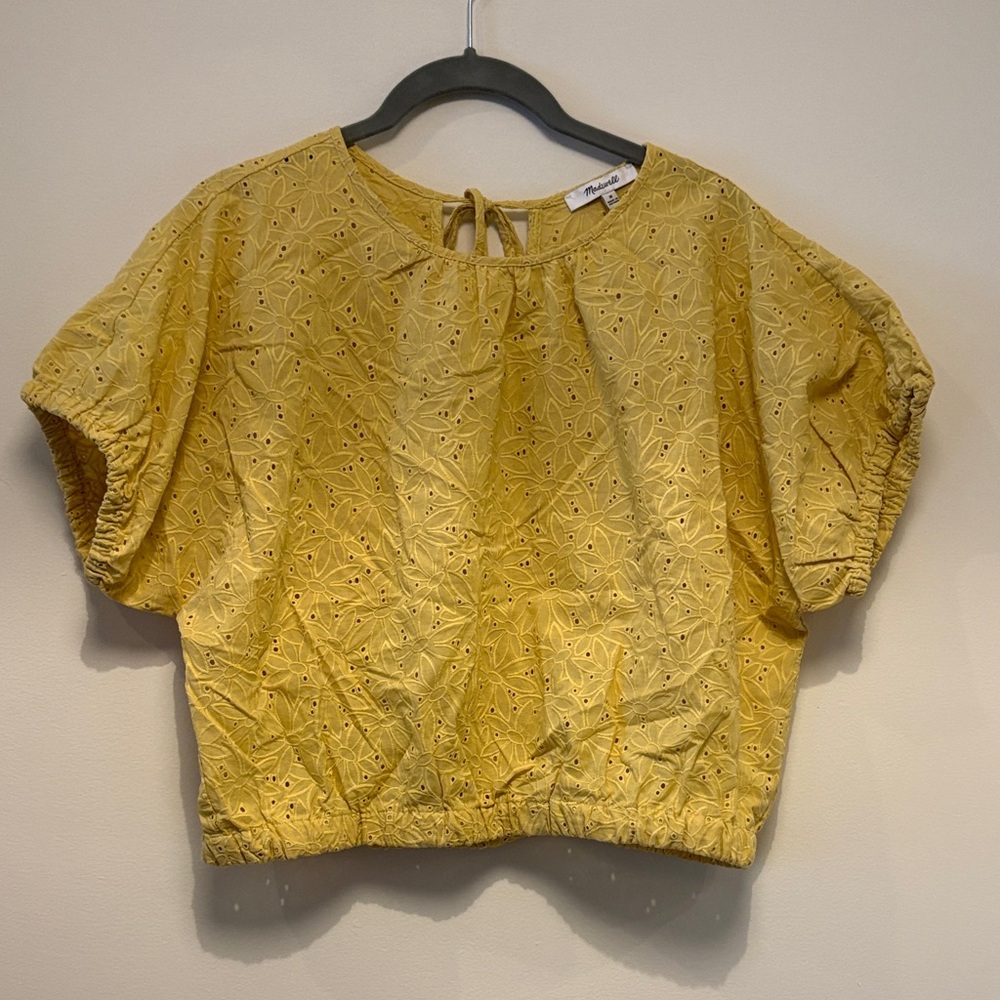 Madewell Mustard Eyelet Blouse